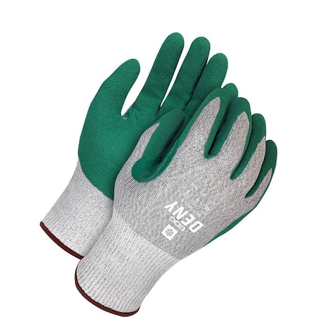 Waterproof, Touchscreen, Lined HPPE Green Sandy Nitrile Palm, Shrink Wrapped, Size M (8)